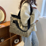 Thread Shoulder Bags Large Capacity Handbags Winter Daily Totes Female