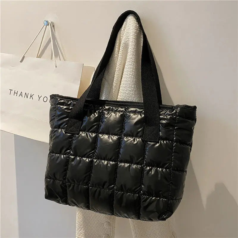 Thread Shoulder Bags Large Capacity Handbags Winter Daily Totes Female