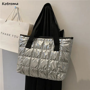 Thread Shoulder Bags Large Capacity Handbags Winter Daily Totes Female