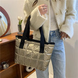 Thread Shoulder Bags Large Capacity Handbags Winter Daily Totes Female
