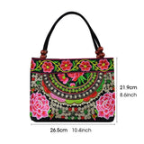 Ethnic Style Flower Bohemia Canvas Shoulder Bag for Girls