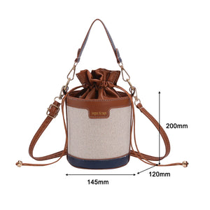 Women Shoulder Bags PU Leather Messenger Bag Drawstring Casual Crossbody Bags