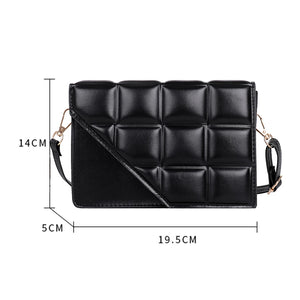 Checker PU Leather Shoulder Bag for Women