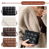 Checker PU Leather Shoulder Bag for Women