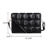 Checker PU Leather Shoulder Bag for Women