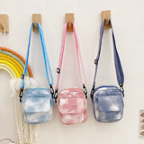 Women Shoulder Bags PU Leather Flap Clutch Tie Dye Phone Crossbody Casual Ladies