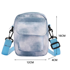 Women Shoulder Bags PU Leather Flap Clutch Tie Dye Phone Crossbody Casual Ladies