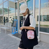 Women Shoulder Bags PU Leather Flap Clutch Tie Dye Phone Crossbody Casual Ladies