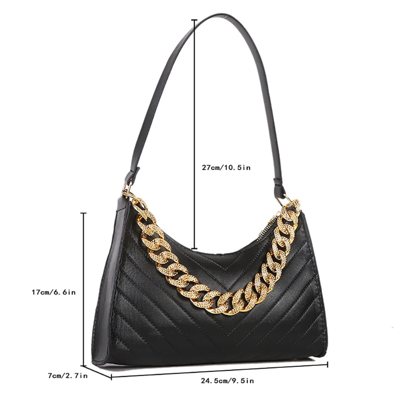 Lattice Style PU Leather Shoulder Bag for Women