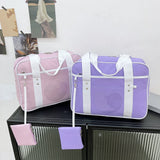 Fashionable Canvas Folding Bags Large Capacity Travel Training Handbags