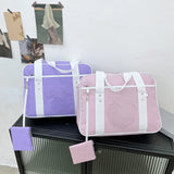 Fashionable Canvas Folding Bags Large Capacity Travel Training Handbags
