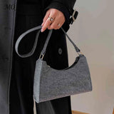Women Felt Printed Shoulder Bag Casual Messenger Handbags