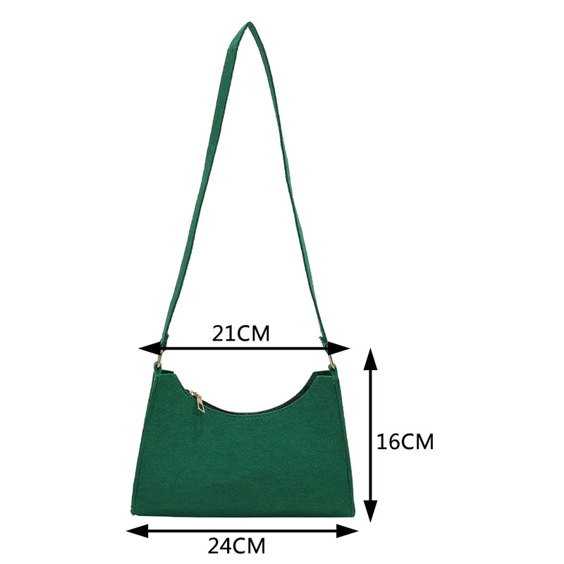 Fashionable Felt Printed Shoulder Bag Casual Handbags