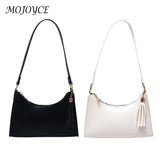 Stylish PU Leather Shoulder Bag with Tassels