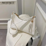 Stylish PU Leather Shoulder Bag with Tassels