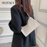 Stylish PU Leather Shoulder Bag with Tassels