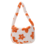 Fluffy Flower Pattern Shoulder Bag