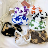 Fluffy Flower Pattern Shoulder Bag