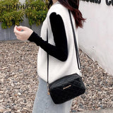Solid Crossbody Bag Women Lattice Handbag Small Purse for Travel