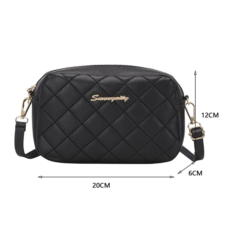 Solid Crossbody Bag Women Lattice Handbag Small Purse for Travel
