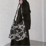 Vintage Floral Embroidery Shoulder Bag Canvas Tote