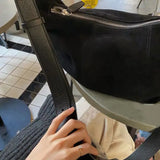Vintage Frosted Shoulder Bag Classic Underarm Large Capacity