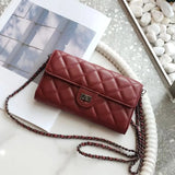 Sheepskin Leather Shoulder Bag 633 Long Wallet Clutch