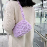 Plush Heart Star Shoulder Bag Soft Furry Tote