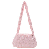 Plush Heart Star Shoulder Bag Soft Furry Tote