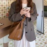 Women Shoulder Bags Soft PU Leather Crossbody Handbags Lady Winter Hobo
