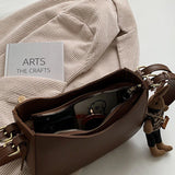 Shoulder Bags Ins Autumn Female Buckets Underarm Texture Solid PU Leather