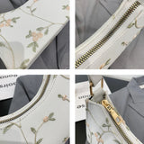 Lace Floral Shoulder Bag Square Handbag PU Leather Zipper All-match
