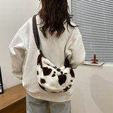 Cow Pattern Print Shoulder Bag for Women