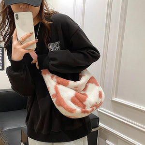 Cow Pattern Print Shoulder Bag for Women