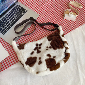 Cow Pattern Print Shoulder Bag for Women