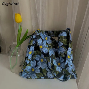 Floral Jacquard Shoulder Bag Vintage Handbag