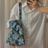 Floral Jacquard Shoulder Bag Vintage Handbag