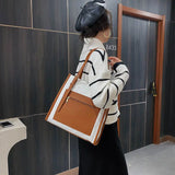 Women Shoulder Bags Large Capacity Patchwork Casual Tote Shopping Bags