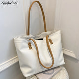Women Shoulder Bags Large Capacity Zipper Shopping Totes Daily All-match