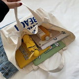 Canvas Tote Bag Women Shoulder Bags Student Casual Large Capacity