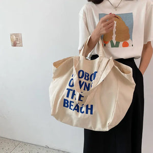 Canvas Tote Bag Women Shoulder Bags Student Casual Large Capacity