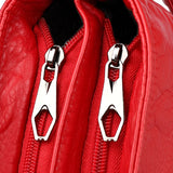 Pleated Leather Shoulder Bag Large Capacity Crossbody Messenger Bag