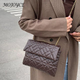 Women Shoulder Bags Metal Chain PU Leather Crossbody Bag