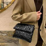 Women Shoulder Bags Metal Chain PU Leather Crossbody Bag