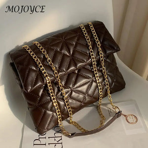 Women Shoulder Bags Metal Chain PU Leather Crossbody Bag