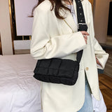 Quilted Shoulder Bags Winter Nylon Padded Crossbody Handbags