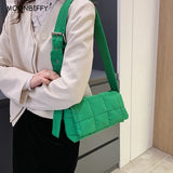 Quilted Shoulder Bags Winter Nylon Padded Crossbody Handbags