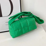 Quilted Shoulder Bags Winter Nylon Padded Crossbody Handbags