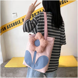 Floral Style Large Women Shoulder Bags Nylon Tote Handbags