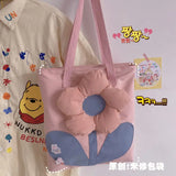 Floral Style Large Women Shoulder Bags Nylon Tote Handbags